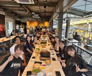 大学生と交流BBQを開催しました